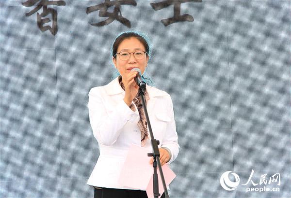 亞洲旅游交流中心副主任崔素香在啟動(dòng)儀式上致辭。(攝影:辜雨晴)