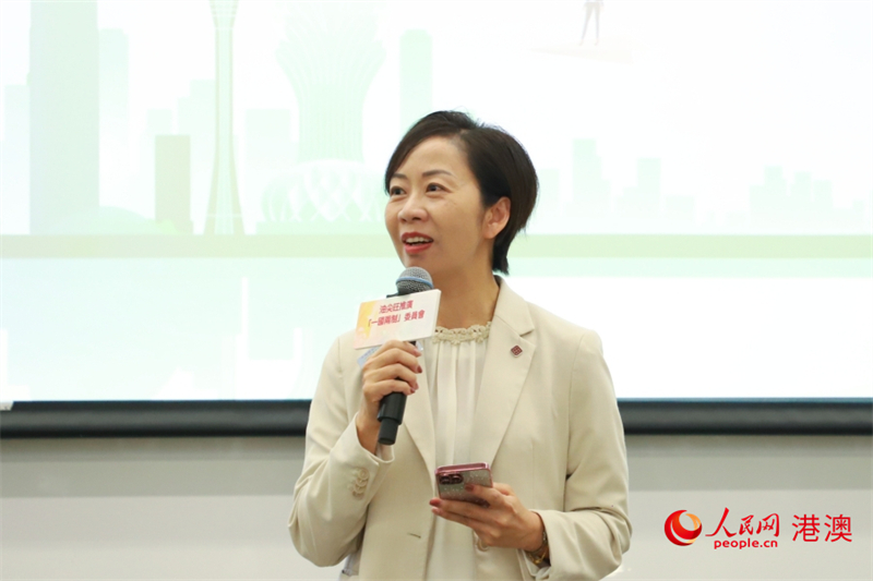 香港理工大學(xué)行政及拓展副校長(zhǎng)盧麗華致辭。人民網(wǎng) 陳曉琳 攝
