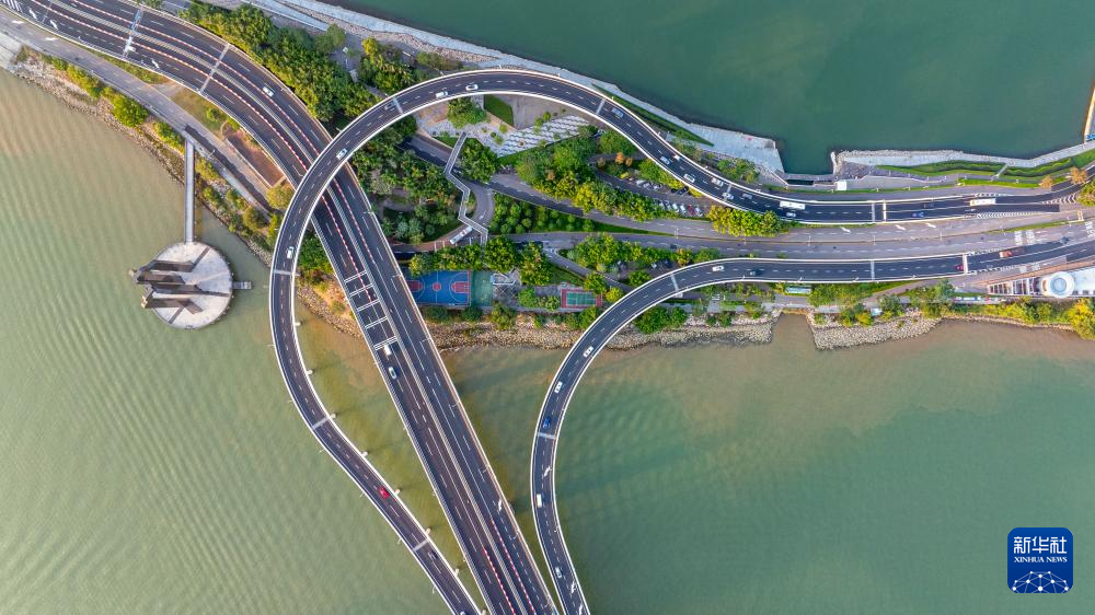 11月1日，澳門西灣大橋（無人機照片）。