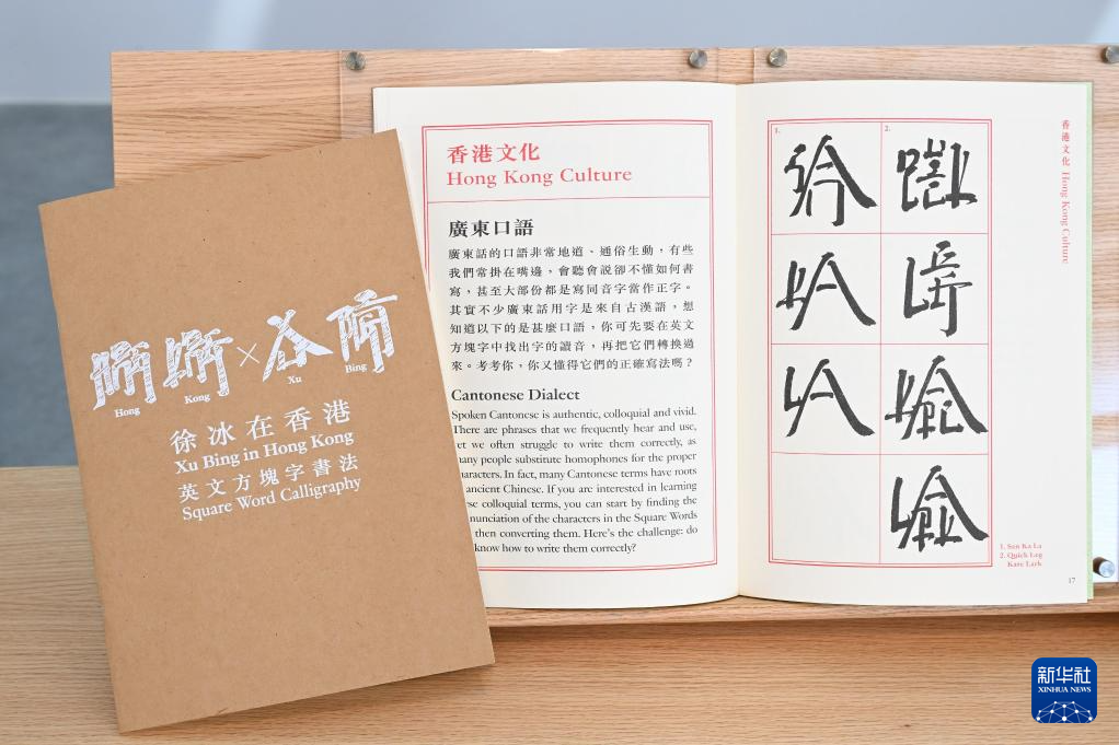 3月25日，“想東想西——英文方塊字書(shū)法教室”展覽在香港藝術(shù)館舉辦傳媒預(yù)展。新華社發(fā)