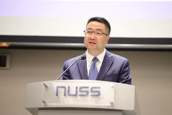 香港高才通人才服務(wù)協(xié)會創(chuàng)會會長、香港特區(qū)立法會議員尚海龍致辭。主辦方供圖