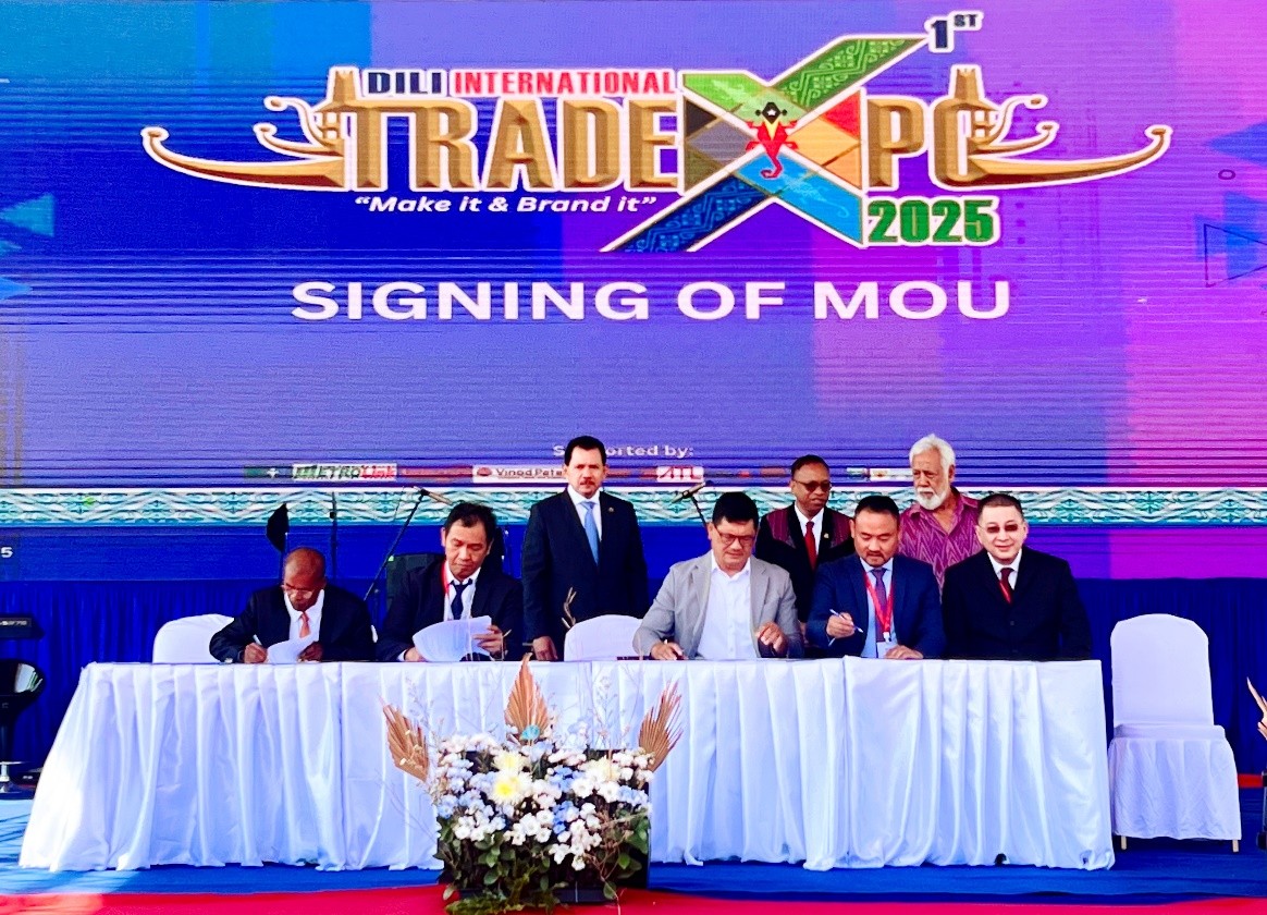 澳門企業(yè)在2025年帝力國(guó)際貿(mào)易博覽會(huì)上達(dá)成合作。澳門特區(qū)招商投資促進(jìn)局供圖