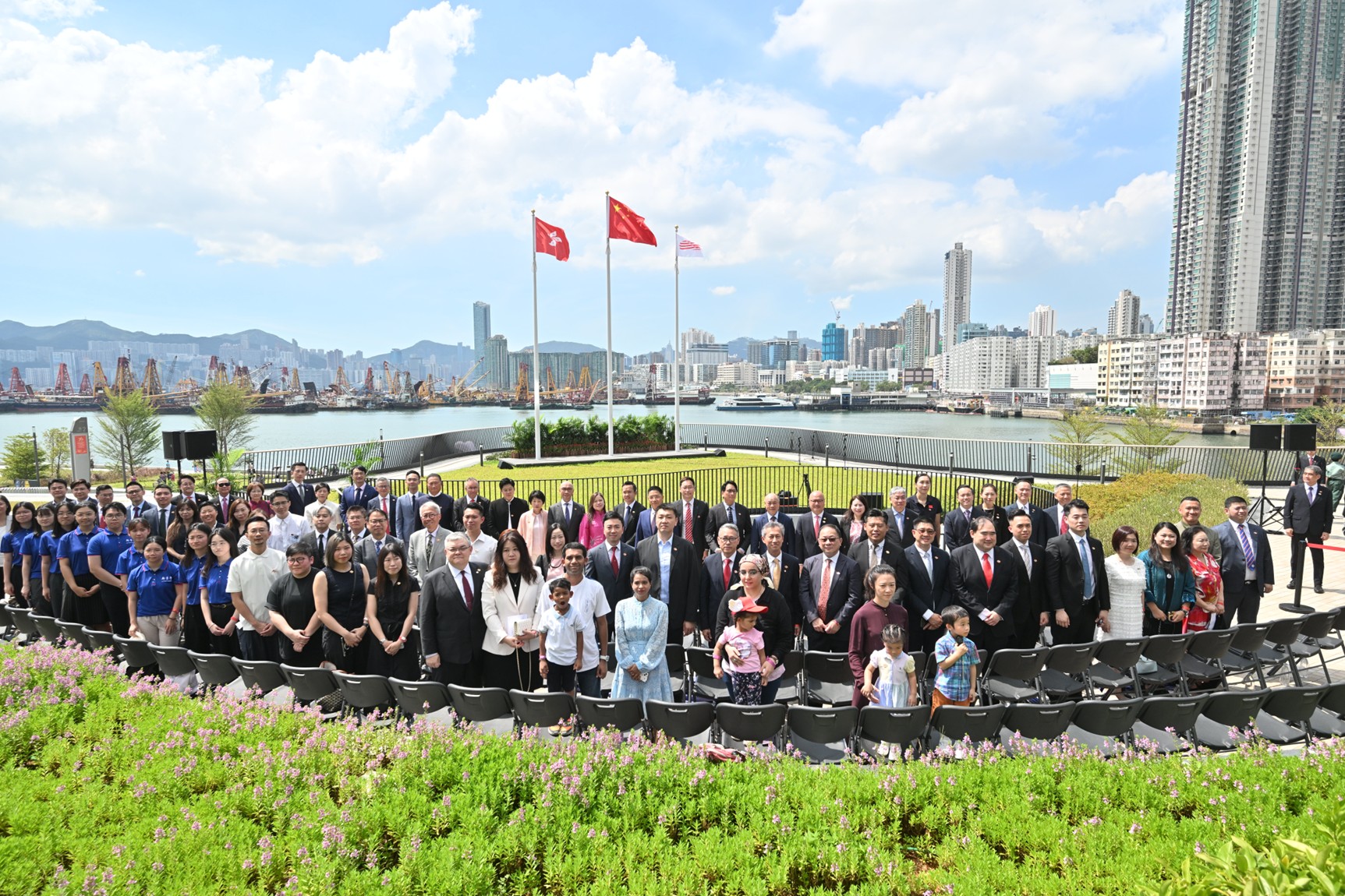 香港啟德體育園首次舉行國慶升旗儀式。主辦方供圖