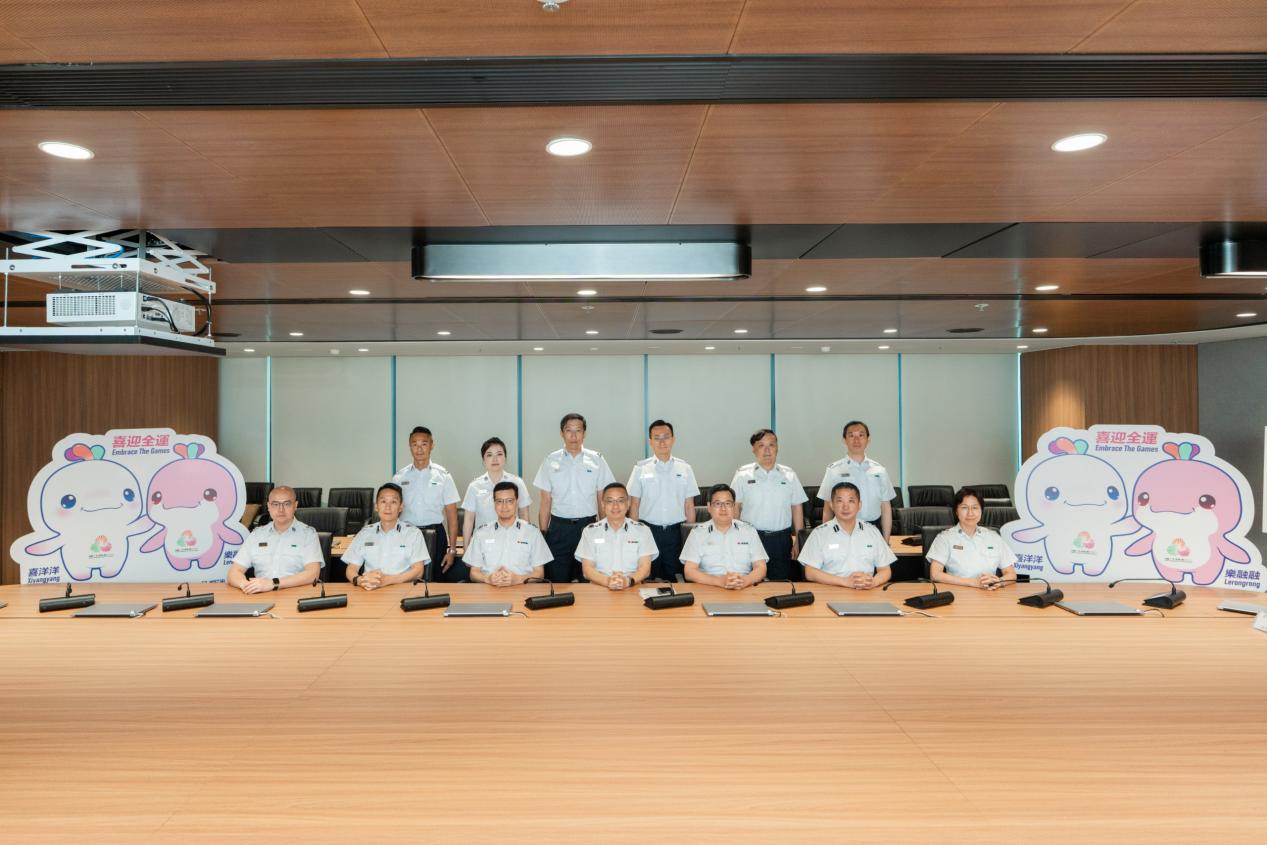 香港入境處為十五運(yùn)會(huì)和殘?zhí)貖W會(huì)舉行桌上推演。香港特區(qū)政府新聞處供圖