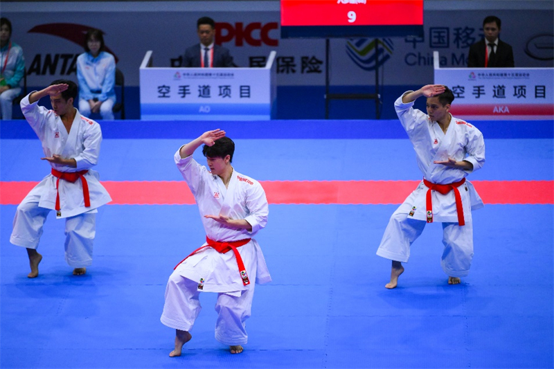 圖為香港隊(duì)在比賽中。澳門特區(qū)政府體育局供圖