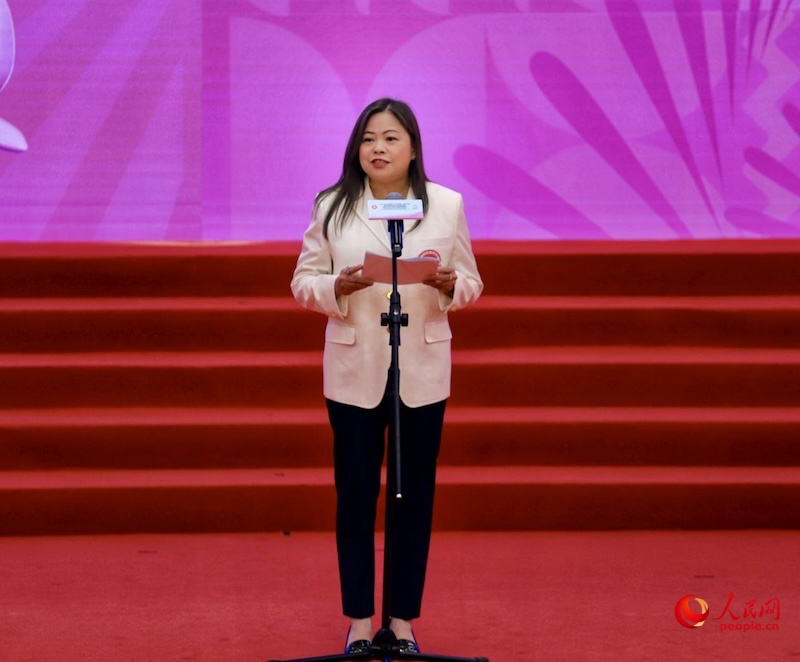港特區(qū)政府文化體育及旅游局局長(zhǎng)兼香港特區(qū)代表團(tuán)團(tuán)長(zhǎng)羅淑佩致辭。實(shí)習(xí)生 鄭捷晟攝