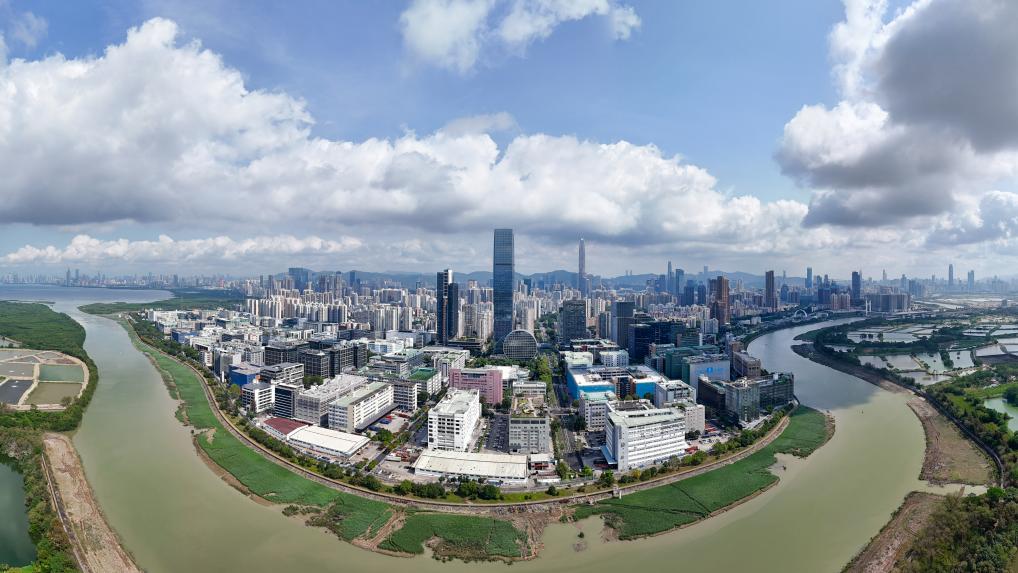 這是河套深港科技創(chuàng)新合作區(qū)（無人機(jī)全景照片，4月24日攝）。新華社記者 梁旭 攝